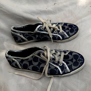 Coach Denim shoes.. So cute..the silver trim is flaking a bit, but good quality
